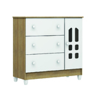 Cômoda Infantil Carolina Baby Para Quarto Bebê 3 Gavetas 1 Po