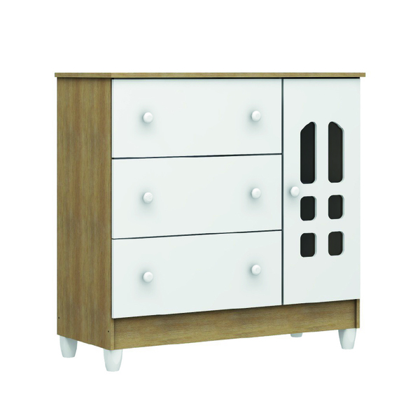 Cômoda Infantil Carolina Baby Para Quarto Bebê 3 Gavetas 1 Po