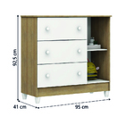 Cômoda Infantil Carolina Baby Para Quarto Bebê 3 Gavetas 1 Po