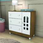 Cômoda Infantil Carolina Baby Para Quarto Bebê 3 Gavetas 1 Po