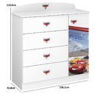 Cômoda Infantil Carros Disney 1 Porta 4 Gavetas Branco - Pura