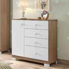 Cômoda Infantil Cherry 1 Porta E 4 Gavetas - Branco/almendra