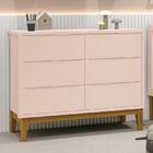 Cômoda Infantil Classic 6 Gavetas Com Pés Amadeirado - Reller