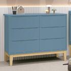 Cômoda Infantil Classic 6 Gavetas Com Pés Madeira Natural - R