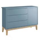 Cômoda Infantil Classic 1 Porta E 3 Gavetas Com Pés Madeira N