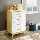 Cômoda Infantil Com 04 Gavetas Tutu Natural/branco