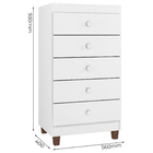 Cômoda Infantil Com 5 Gavetas Aquarela Baby Branco Clique Chi