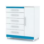 Comoda Infantil Com Espelho 5 Gavetas Tripi Branco Azul Dicasa