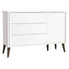 Cômoda Infantil Com Porta E Guarda Roupa 3 Portas Theo Branco