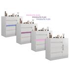 Cômoda Infantil Com Sapateira 4 Gavetas Branca Lilás 8000-66