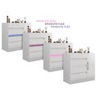 Cômoda Infantil Com Sapateira 4 Gavetas Branca Rosa 8000-66 A