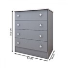 Cômoda Infantil Divertidamente 4 Gavetas Cinza - Panorama Móv