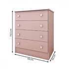 Cômoda Infantil Divertidamente 4 Gavetas Rosa - Panorama Móve