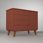 Cômoda Infantil E-galaxy 4 Gavetas 1 Porta Espresso Móveis Te