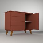 Cômoda Infantil E-galaxy 4 Gavetas 1 Porta Espresso Móveis Te