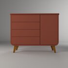 Cômoda Infantil E-galaxy 4 Gavetas 1 Porta Espresso Móveis Te