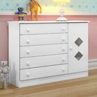 Cômoda Infantil Em Mdf 1 Porta 5 Gavetas Manu Tigus Baby