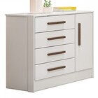 Cômoda Infantil Encanto 1 Porta 4 Gavetas Branco - Qmovi