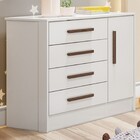 Cômoda Infantil Encanto 1 Porta 4 Gavetas Branco - Qmovi