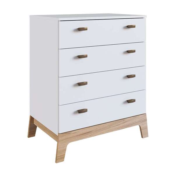 Cômoda Infantil Favo De Mel 4 Gv Branca