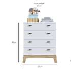 Cômoda Infantil Favo De Mel 4 Gv Branca