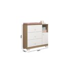 Cômoda Infantil Flofy Com Pés, 1 Porta, 3 Gavetas Com Corredi