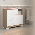 Cômoda Infantil Flofy Com Pés, 1 Porta, 3 Gavetas Com Corredi