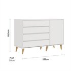 Cômoda Infantil Fraldário Grand Lorena Branco