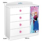 Cômoda Infantil Frozen Disney 4 Gavetas E 1 Porta - Pura Magia