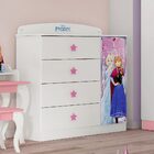 Cômoda Infantil Frozen Disney 4 Gavetas E 1 Porta - Pura Magia