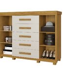 Cômoda Infantil Grande Havana Mdf 5 Gavetas E 2 Portas Fenix