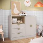 Cômoda Infantil Juvenil Com 3 Gavetas 2 Portas E Nicho Mdp Li