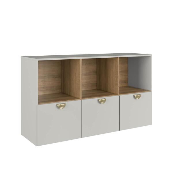 Cômoda Infantil Juvenil Com 3 Gavetões E Nichos Arenas 122x38