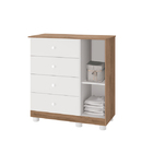 Cômoda Infantil Katatau 1 Portas 4 Gavetas Branco/mezzo - Red