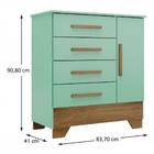 Cômoda Infantil Kids 1 Porta 4 Gavetas Branco/verde - Panoram