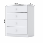 Cômoda Infantil Labirinto 4 Gavetas Branco - Henn