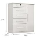 Comoda Infantil Livia 5 Gav 1 Porta Com Chave