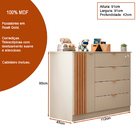 Cômoda Infantil Liz 112cm 100% Mdf Off White Semi Brilho/frei