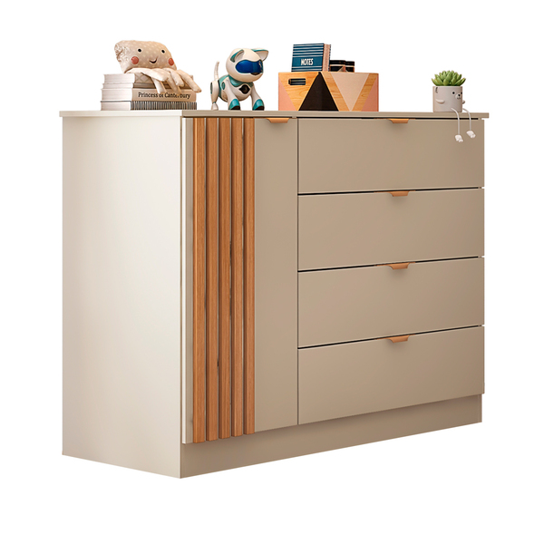 Cômoda Infantil Liz 112cm 100% Mdf Off White Semi Brilho/frei