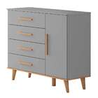 Cômoda Infantil Ludmila 1 Pt 4 Gv Cinza