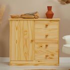 Cômoda Infantil Madeira Maciça 1 Porta 4 Gavetas Rondo - Natu