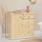 Cômoda Infantil Madeira Maciça 1 Porta 4 Gavetas Rondo - Natu