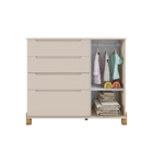 Cômoda Infantil Melina Off White, 3 Gavetas E 1 Gavetão