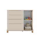 Cômoda Infantil Melina Off White, 3 Gavetas E 1 Gavetão