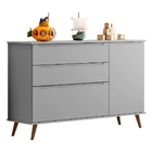 Cômoda Infantil Melinda 1 Porta 3 Gavetas Cinza