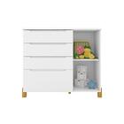 Cômoda Infantil Melody Decor 4 Gavetas 1 Porta Branco