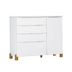 Cômoda Infantil Melody Decor 4 Gavetas 1 Porta Branco