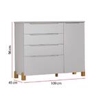 Cômoda Infantil Melody Decor 4 Gavetas 1 Porta Branco