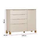Cômoda Infantil Melody Decor 4 Gavetas 1 Porta Off White