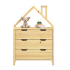 Cômoda Infantil Montessori Madeira Casinha 3 Gavetas Elano Na